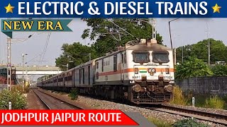 Electric amp Diesel trains on Jodhpur Jaipur Route  Marudhar Howrah Highcourt  Indian Railways [upl. by Nalor]