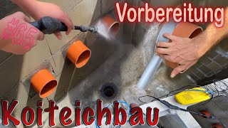 Teichbau Koiteichbau Teil 65 Vorarbeiten zur Teichabdichtung mit Dichtschlämme [upl. by Soalokin]