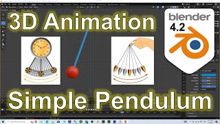 Blender 42 Simple Pendulum 3D Animation Simulation Tutorial blender pendulum 3danimation [upl. by Barbe270]