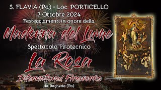 SANTA FLAVIA Pa Loc PORTICELLO  MARIA Ss del LUME 2024  LA ROSA Int FIREWORKS Night Show [upl. by Greenburg]