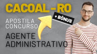 Como PASSAR no Concurso Cacoal  RO 2024  Material EXCLUSIVO para Agente Administrativo [upl. by Drawd]