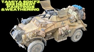 TAMIYA SdKfz 222 Desert paintings amp weathering  English [upl. by Maisey]