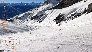 4K Skiing CransMontana Plaine Morte  Kandahar Long Black Valais Switzerland GoPro HERO10 [upl. by Rancell]