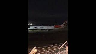 Loganair Embraer E145 GSAJK on remote stand at Aberdeen Airport [upl. by Euqinomad]