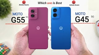 Moto G55 5G vs Moto G45 5G Full Comparision  Moto G55 vs Moto G45 Camera Test  Gaming Test  G55 [upl. by Tahpos]