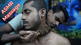 Awesome ASMR Wooden Tool Head And Shoulder Massage By Strong Wrist Barber  Neck Cracking Massage [upl. by Kurland]