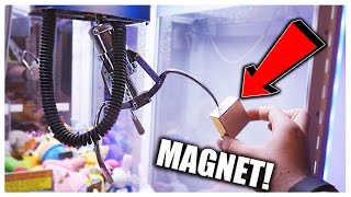 CAN YOU HACK A CLAW MACHINE WITH A MAGNET  Arcade Hacks [upl. by Anayk713]