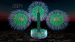 2023自製 TAIPEI 101 2024煙火模擬動畫。龍年。2024模擬動畫 TAIPEI 101 Fireworks Simulation Animation Finale3D 製 [upl. by Enytsirhc]