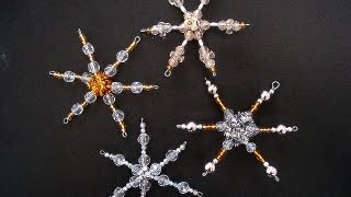 BEADED STAR ORNAMENT how to diy Christmas ornament snowflake [upl. by Naz790]