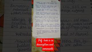 All About Phylum Prolifera Animal Kingdom Hand Written Notes For Neet Preparation neetbiology neet [upl. by Amhser128]