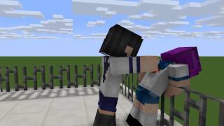 pushing kokona of the roof  minecraft animation [upl. by Attekahs]