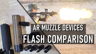 AR Muzzle Devices Flash Comparison [upl. by Haldane]