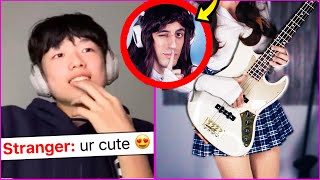 FAKE GIRL Bassist TROLLS ON OMEGLE Epic Reactions [upl. by Sacksen368]