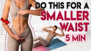 DO THIS FOR A SMALL WAIST 🔥 Pilates Tight Waist  5 min Workout [upl. by Iman]