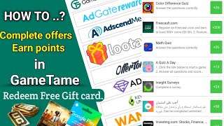 How to Use GameTame and Complete Quiz Earn point amp Get Free Gift card Pubg UC Redeem Code [upl. by Tita]