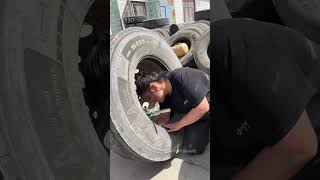 Hardworking Lady Repairs Inner Tire Tube [upl. by Aowda763]