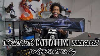 Star Wars  The Black Series Mandalorian Darksaber Force FX Elite Lightsaber UNBOXING [upl. by Ecyak522]