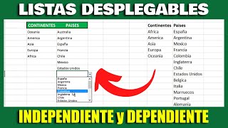 ✅ Como hacer listas desplegables en Excel Independiente y Dependiente Fácil y rápido [upl. by Hapte947]