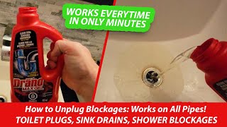 Best Unclogging Drain  How to Unclog a Sink Quickly  How to Unplug Drain Blockages Drano Max Gel [upl. by Formenti]