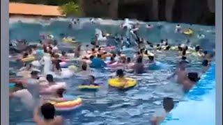 Wave pool transformed into “tsunami” In China [upl. by Macpherson]