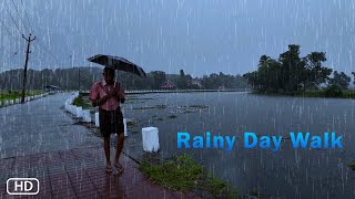 Refreshing Monsoon Rain Walk in a Beautiful Backwaters of Kerala  ASMR Rain Sounds [upl. by Dunston637]