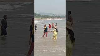 Beach swimming seashore sea beach masti beautiful shortsfeed viralreels [upl. by Akirdna513]