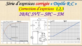 Série dexercice corrigée 3 dipôle RC correction des exercices 123 pour 2 BAC SVT SPC SM [upl. by Sicnarf]