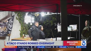 Employees badly beaten after 4 Los Angeles area taco stands robbed at gunpoint [upl. by Abra]