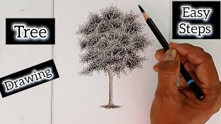 How to draw a tree by dots method with pencil [upl. by Sachsse78]