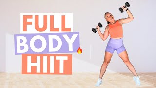 30 MIN SWEATY HIIT  Full Body No Repeat Dumbbell Workout [upl. by Nonnairb38]