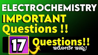 Electrochemistry Important Questions  2nd PUC [upl. by Lynnworth161]