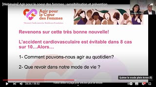 Webinaire Agir pour le coeur des femmes  sensibilisation et prévention [upl. by Hernardo]