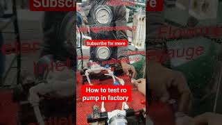 how to test ro pump jrtech4u [upl. by Bedelia]