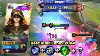 BEST BUILD LUNOX 2024✨How to use Lunox Top Global Lunox🔥 [upl. by Guttery]