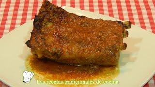 Receta de costillas al horno en salsa de soja y miel [upl. by Marney]