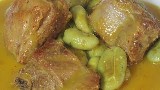 Costillas en salsa con habas verdes  Guisado Exquisito [upl. by Enela]