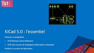 KiCad 5 lessentiel Partie 7  Préparer la sérigraphie et finaliser la couche de fabrication [upl. by Rue653]