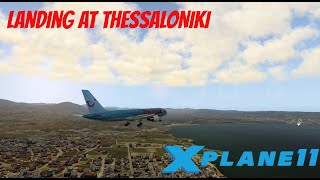 XPlane 11  Flightfactor Boeing 757  Landing at Thessaloniki  TrackIR [upl. by Amalita]