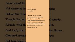 Ode to a Nightingale by John Keats poetry poem poetrylovers theinspiringfables [upl. by Moureaux601]