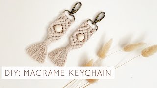 DIY EASY MACRAME KEYCHAIN  MACRAME TUTORIAL  STEP BY STEP [upl. by Liek]