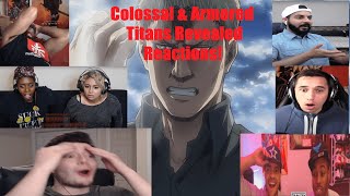 Best Reactions to Colossal amp Armored Titan Reveal Compilation  Attack on Titan 2x6 quotWarriorquot [upl. by Torie]