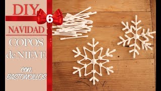 DIY COPOS DE NIEVE USANDO BASTONCILLOS  DECORACION NAVIDEÑA  SERIE NAVIDAD 2018 6 [upl. by Calva825]