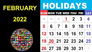 February 2022 Holidays and Observances Around the World [upl. by Hatti93]