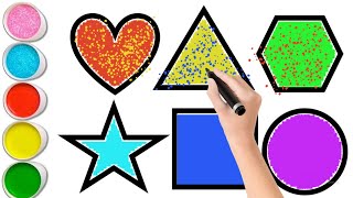 draw educational shapes for kids  triangle square circle shapes colors drawing [upl. by Henriha]