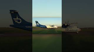 Blue Islands ATR 72500 Up Close at Norwich Airport [upl. by Aldin]