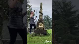 ODDLY SATISFYING GRAVESTONE CLEANING cleaning gravestone oddlysatisfying tiktok [upl. by Tiat]