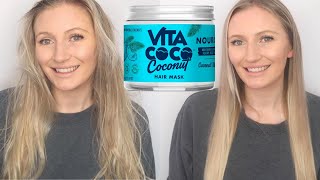 VITA COCO COCONUT NOURISHING HAIR MASK REVIEW  HAIR MASK FOR DRY FRIZZY HAIR [upl. by Nila354]