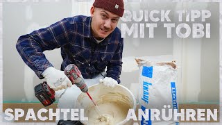 SPACHTELMASSE für TROCKENBAU Q1 amp Q2 richtig anmischen Knauf Uniflott 👷🏼‍♂️  Quick Tipp 05 [upl. by Clarisse639]