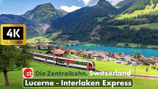 Luzern  Interlaken Express Switzerland  Fairytale like train journey  Goldenpass  4K 60fps hdr [upl. by Adyeren351]