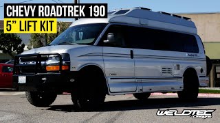 Ultimate Chevy Express Camper Build Upgrade 5quot Suspension Lift Kit  Roadtrek 190 [upl. by Cardie56]